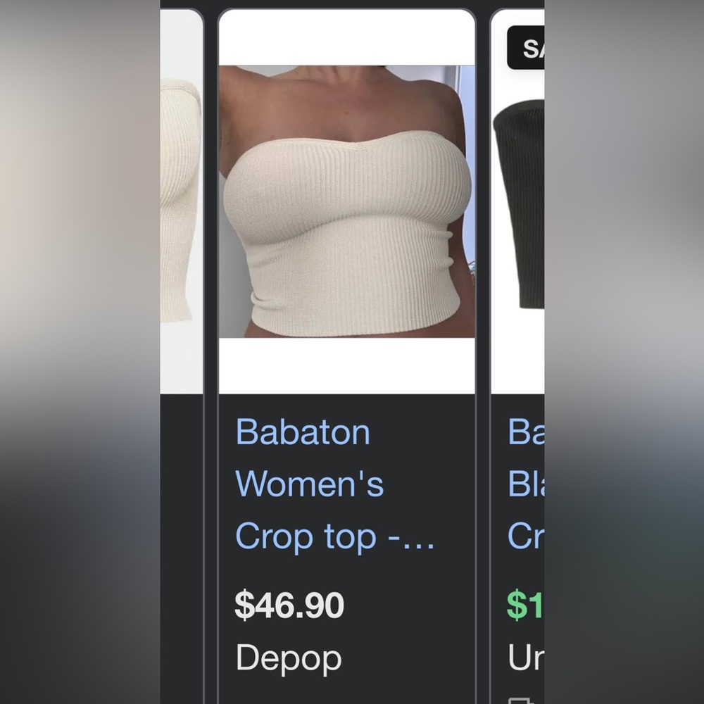 Strapless Ribbed Crop Top - Picture 5 of 5